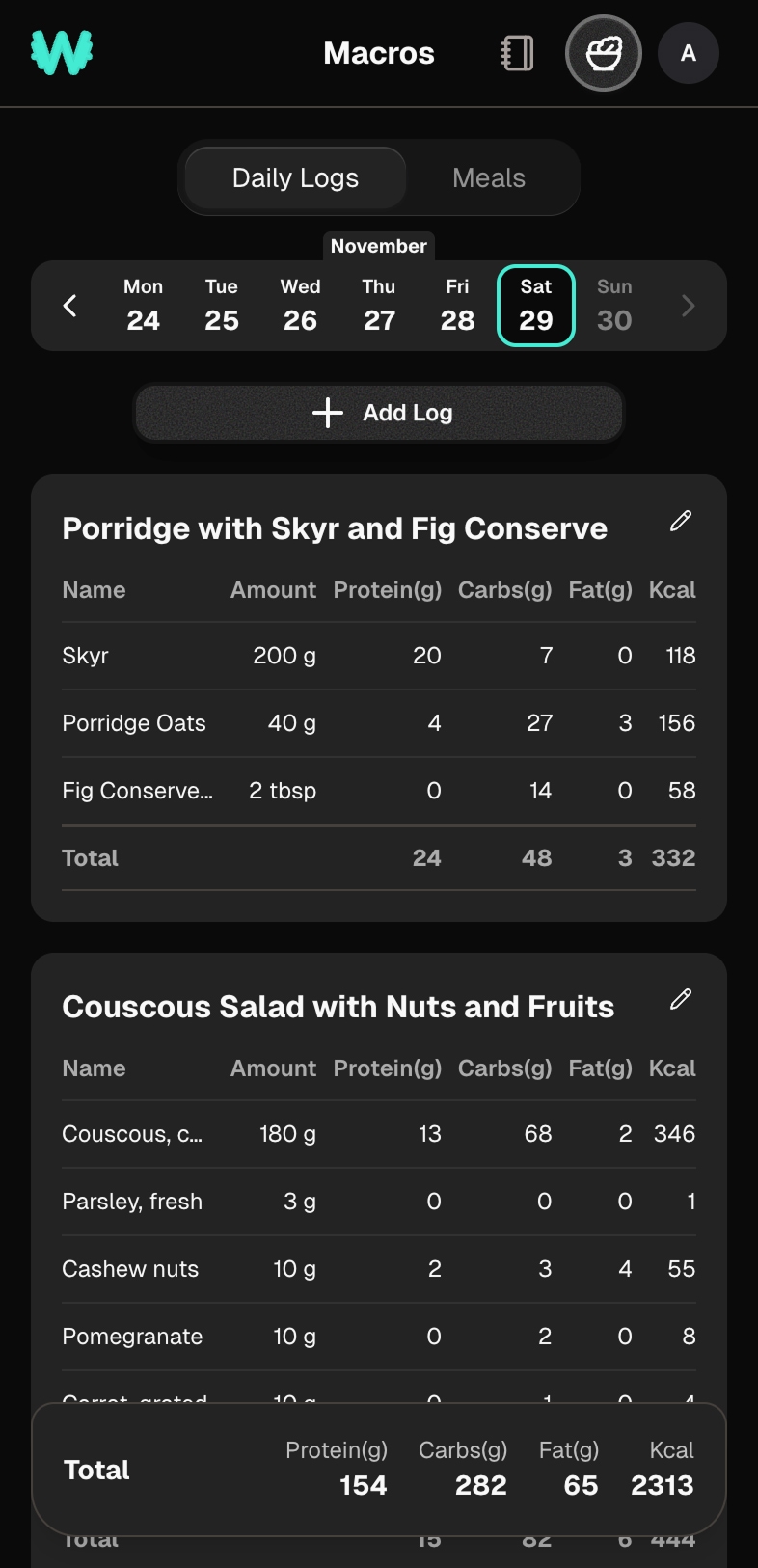 Macro logs screenshot