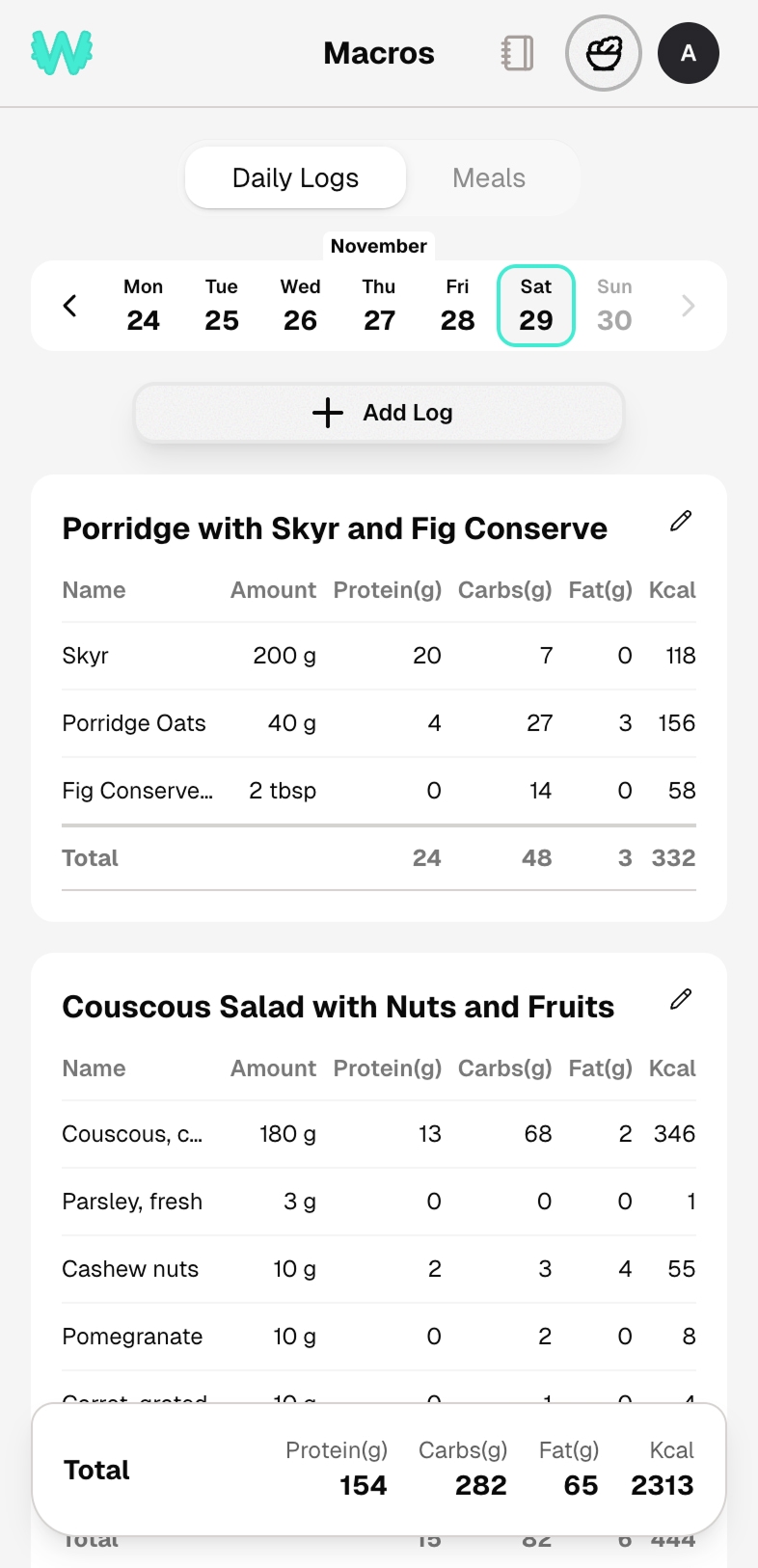 Macro logs screenshot