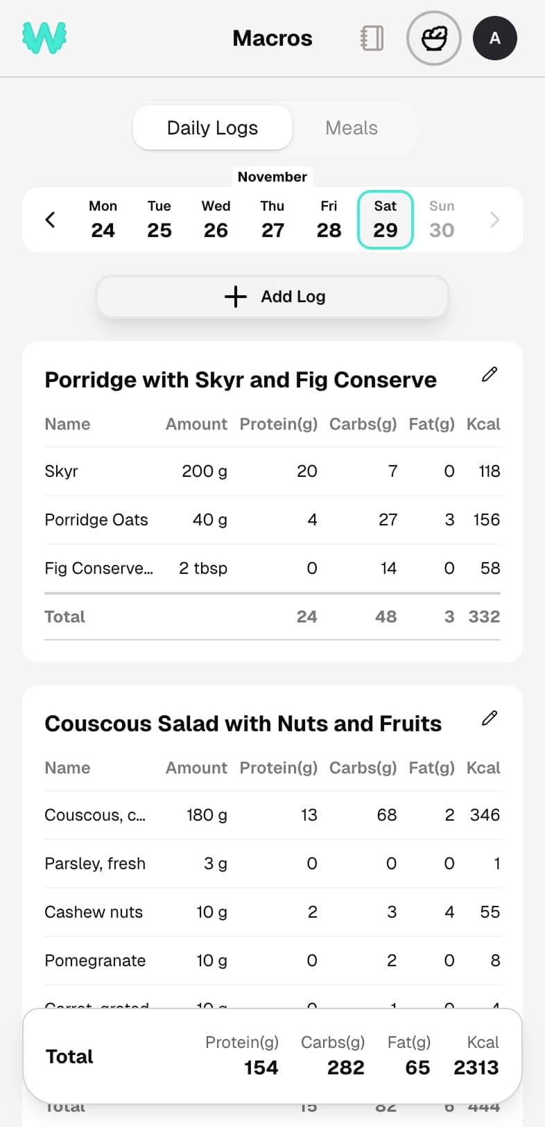 Macro logs screenshot
